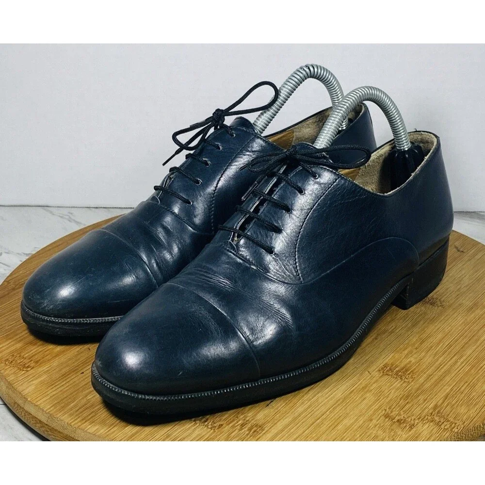Bally Men's 100% Leather Dress Oxford Shoe Size 7 Black Made in Italy
